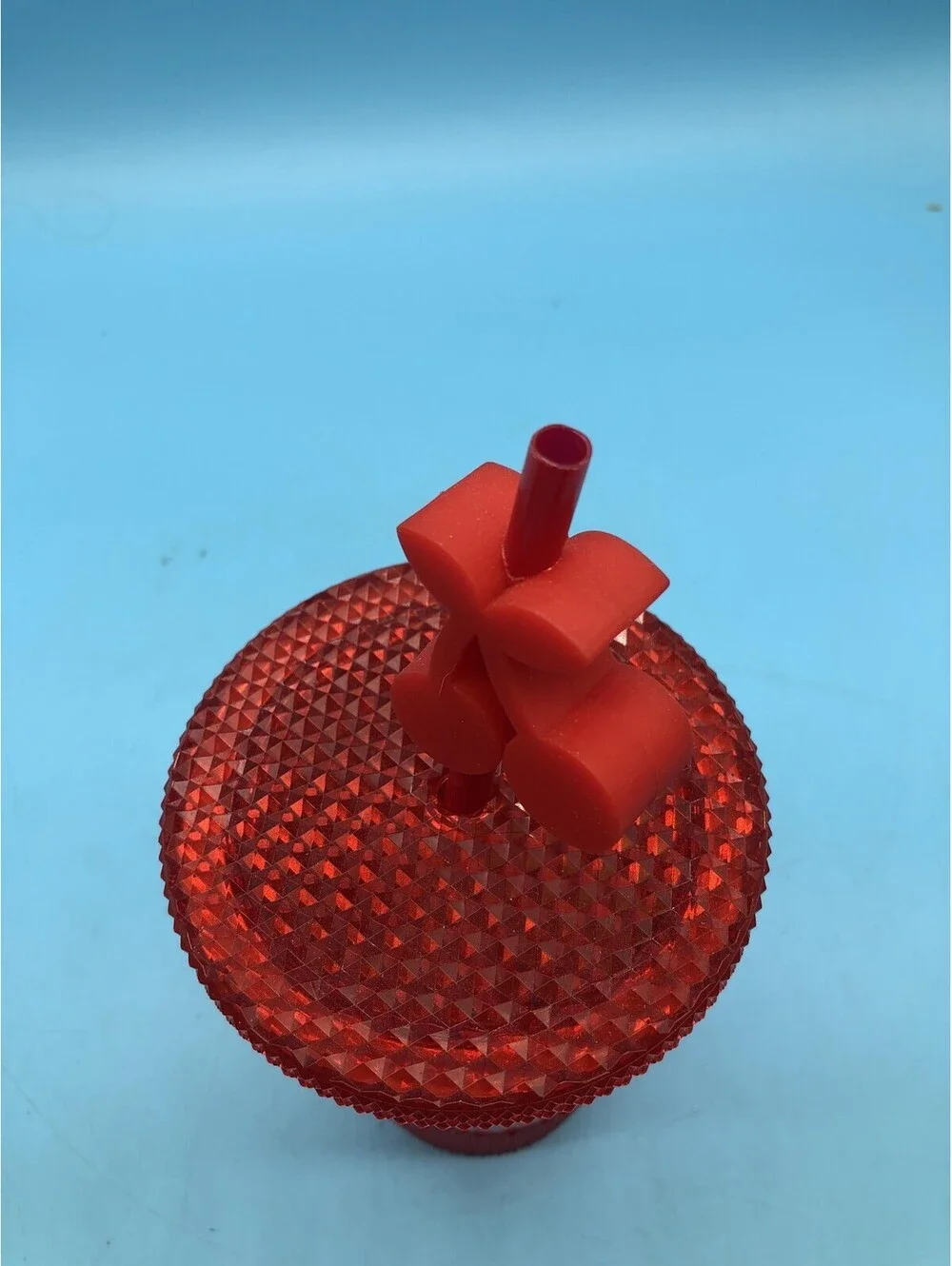 Cherry On Top Studded Tumbler 20oz Red Plastic Straw Lid Cherries Drink Cup